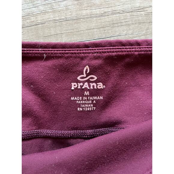 Prana Legging Medium Maroon Red Crop Pants Yoga Workout Wide-Leg - Picture 3 of 6